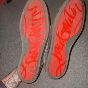 Red Bottoms size 43 mens size 9-10 Christian Louboutin Red Suede Casual Shoes for Men for sale  main image 3